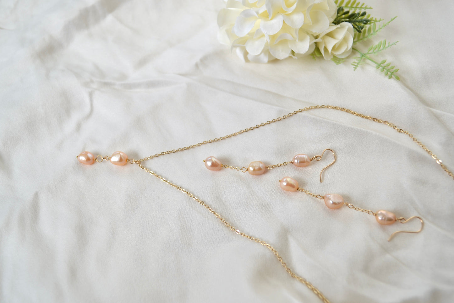 Champagne Pearl Duo Necklace