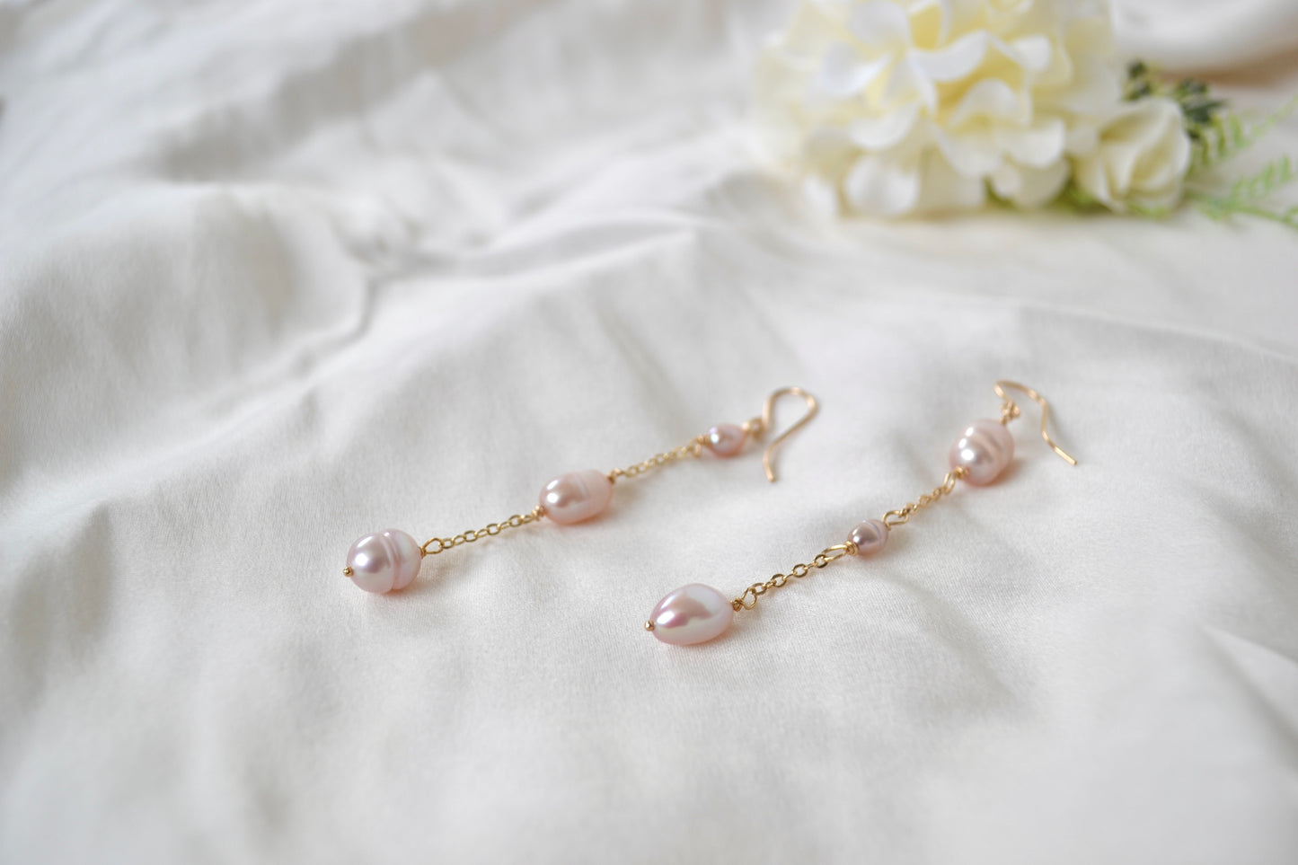 Perfectly Unbalanced Purple Pearl Earrings