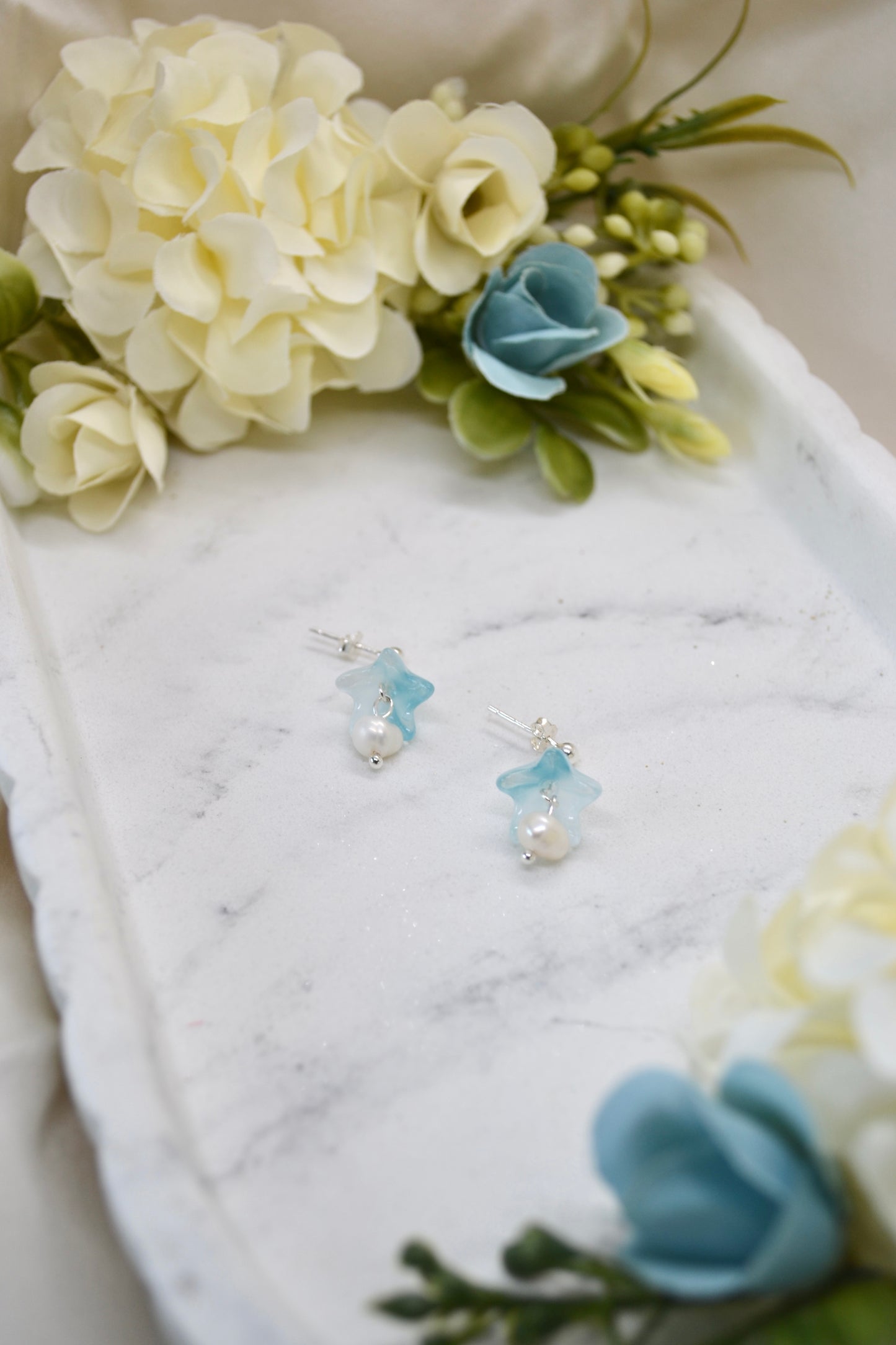 Pearl Bell Flower Earrings