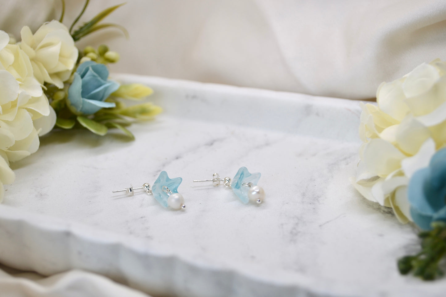 Pearl Bell Flower Earrings