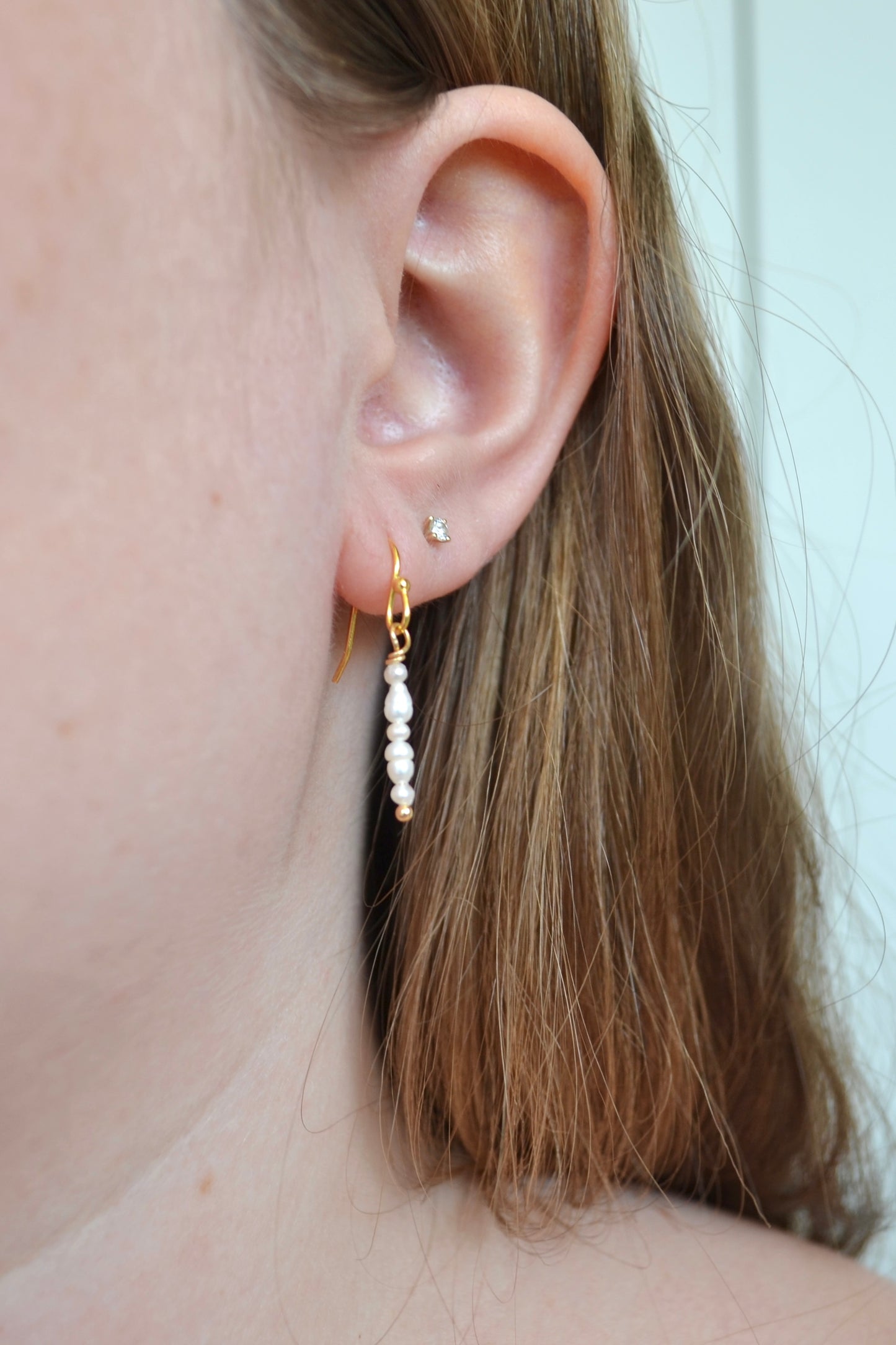 Delicate Organic Pearl Earrings