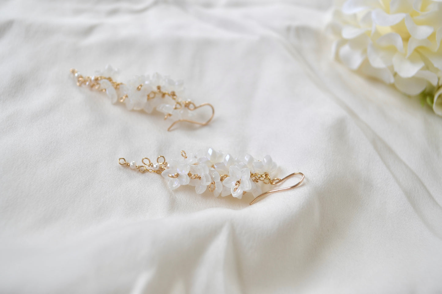 Cascading Pearl Flower Earrings