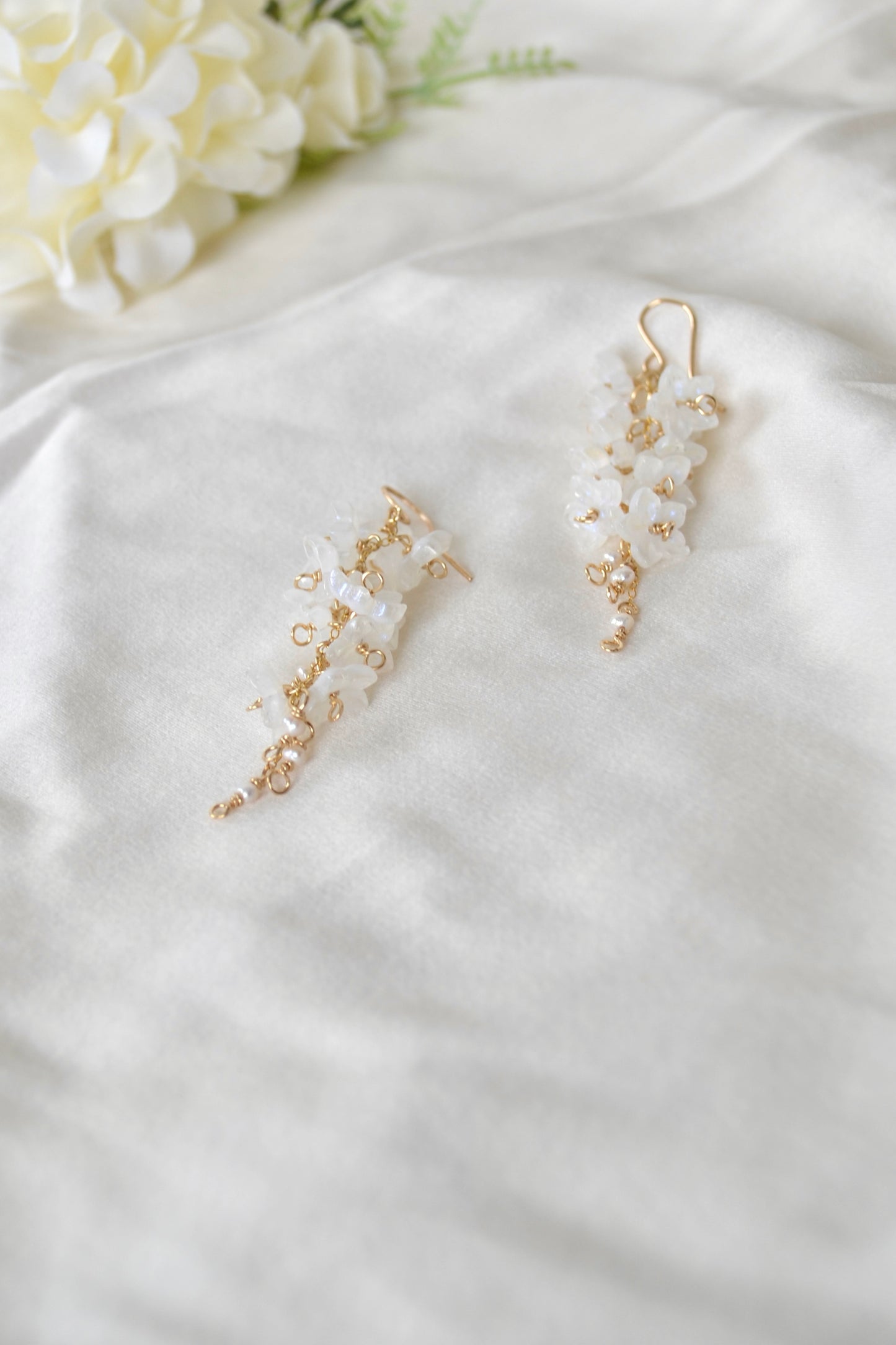 Cascading Pearl Flower Earrings