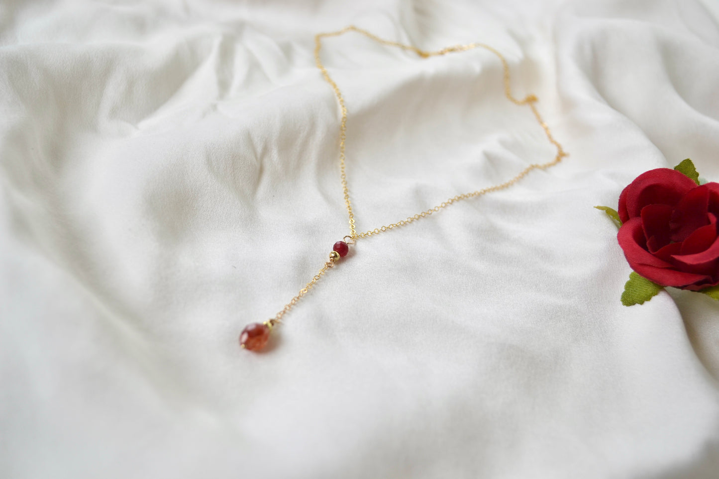 Red Chalcedony and Red Quartz Necklace