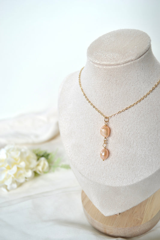 Champagne Pearl Duo Necklace