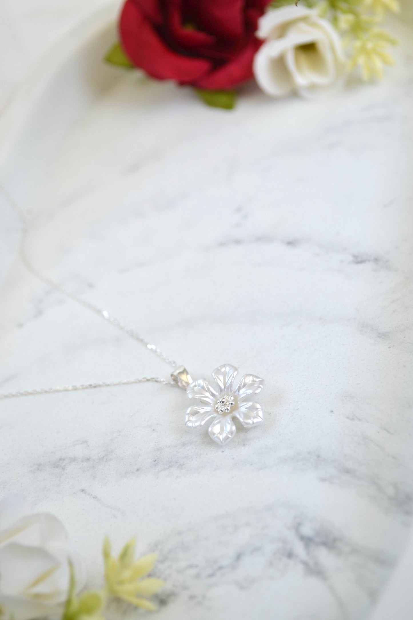 White Flower Necklace