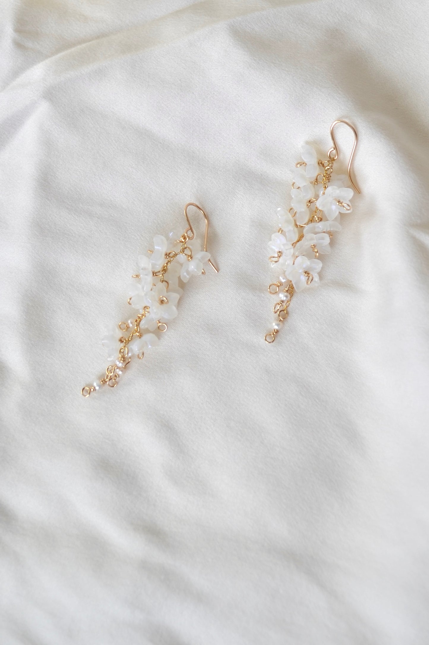 Cascading Pearl Flower Earrings