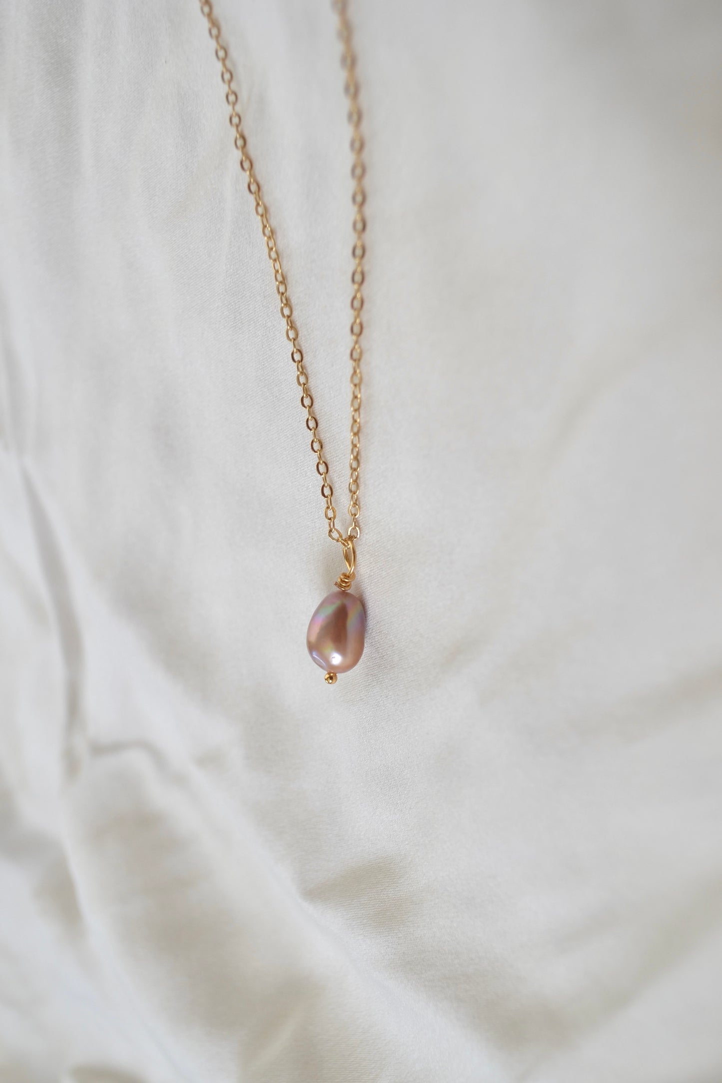 Purple Pearl Drop Necklace