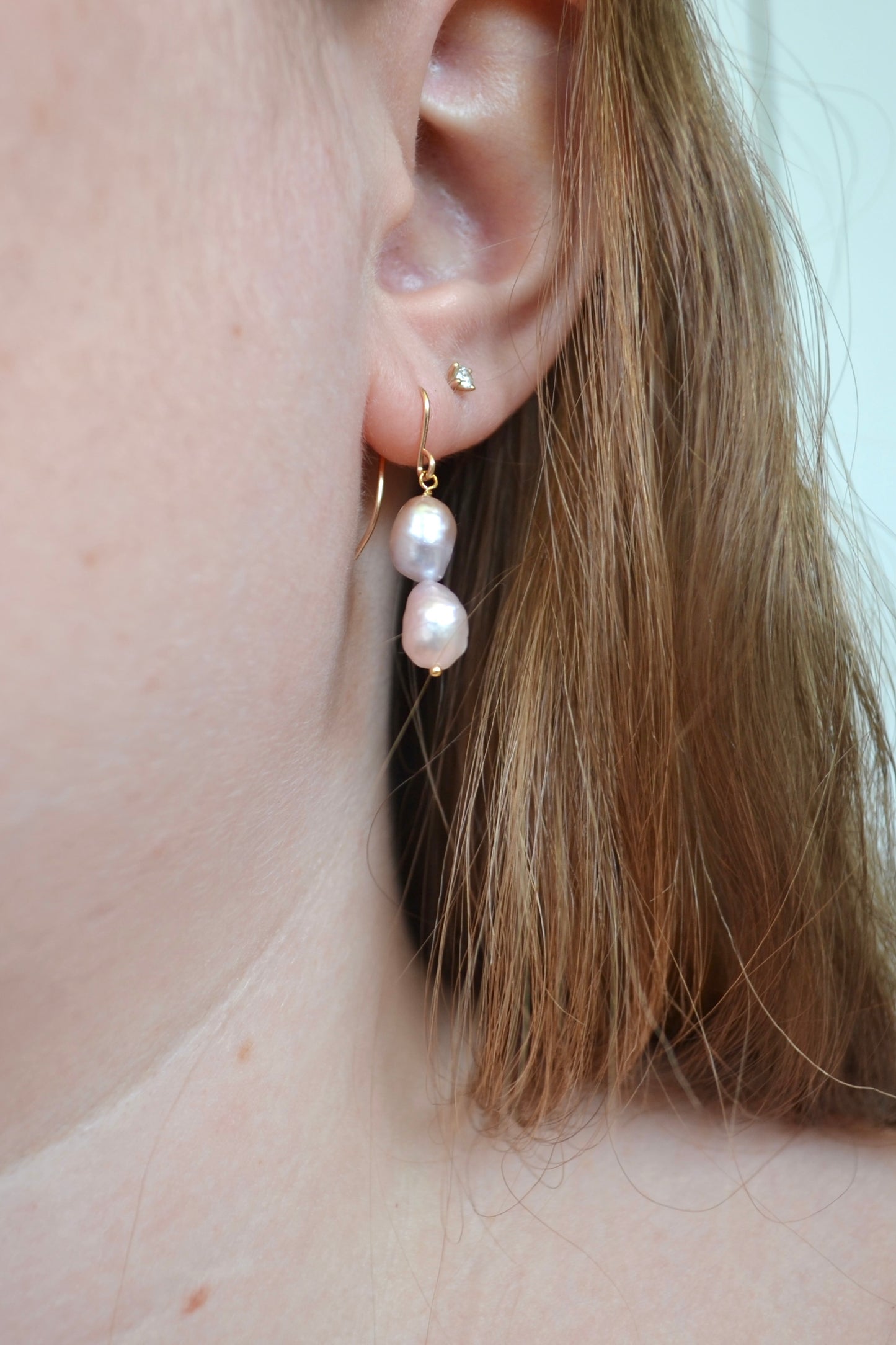 Purple Pearl Drop Earrings