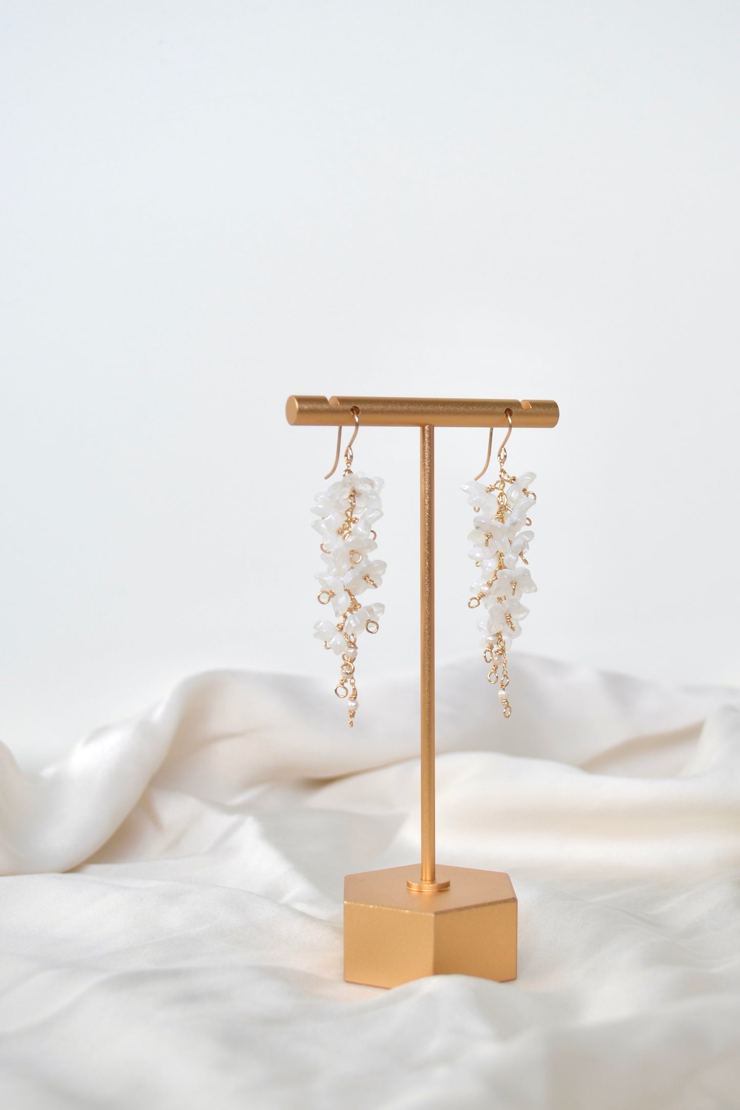 Cascading Pearl Flower Earrings