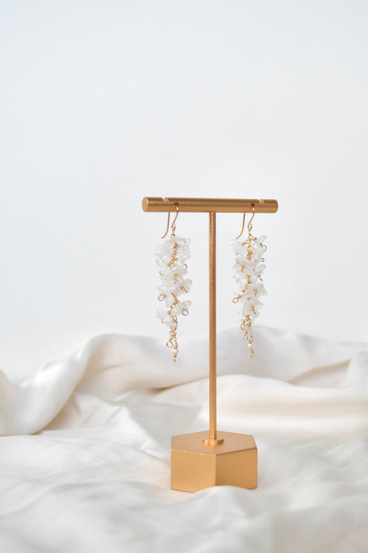 Cascading Pearl Flower Earrings