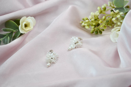 Flower Ball Pearl Earrings