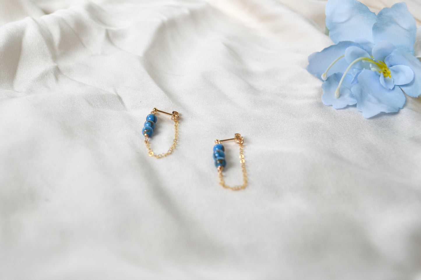 Blue Turquoise Stud Earrings