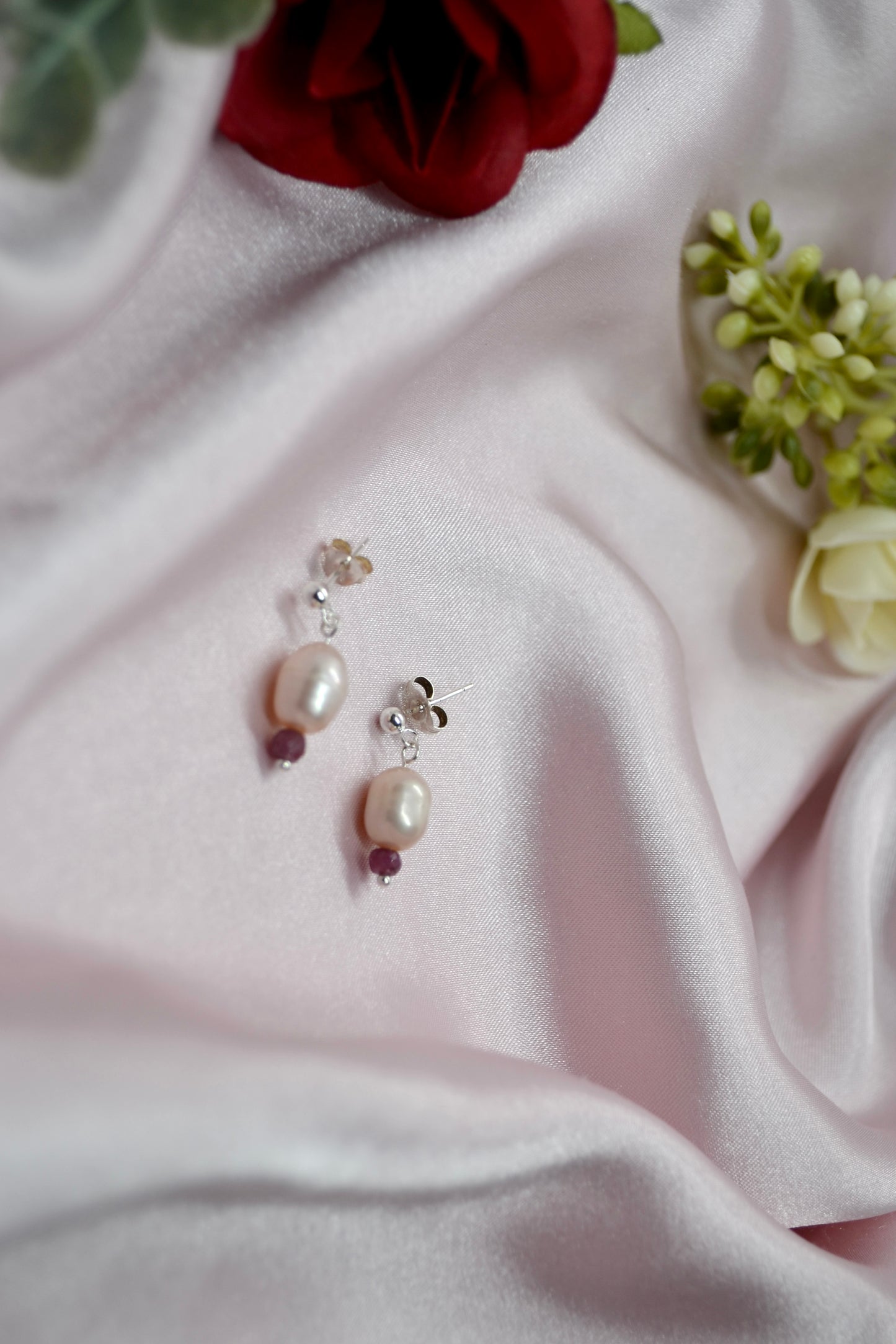 Ruby Pearl Earrings