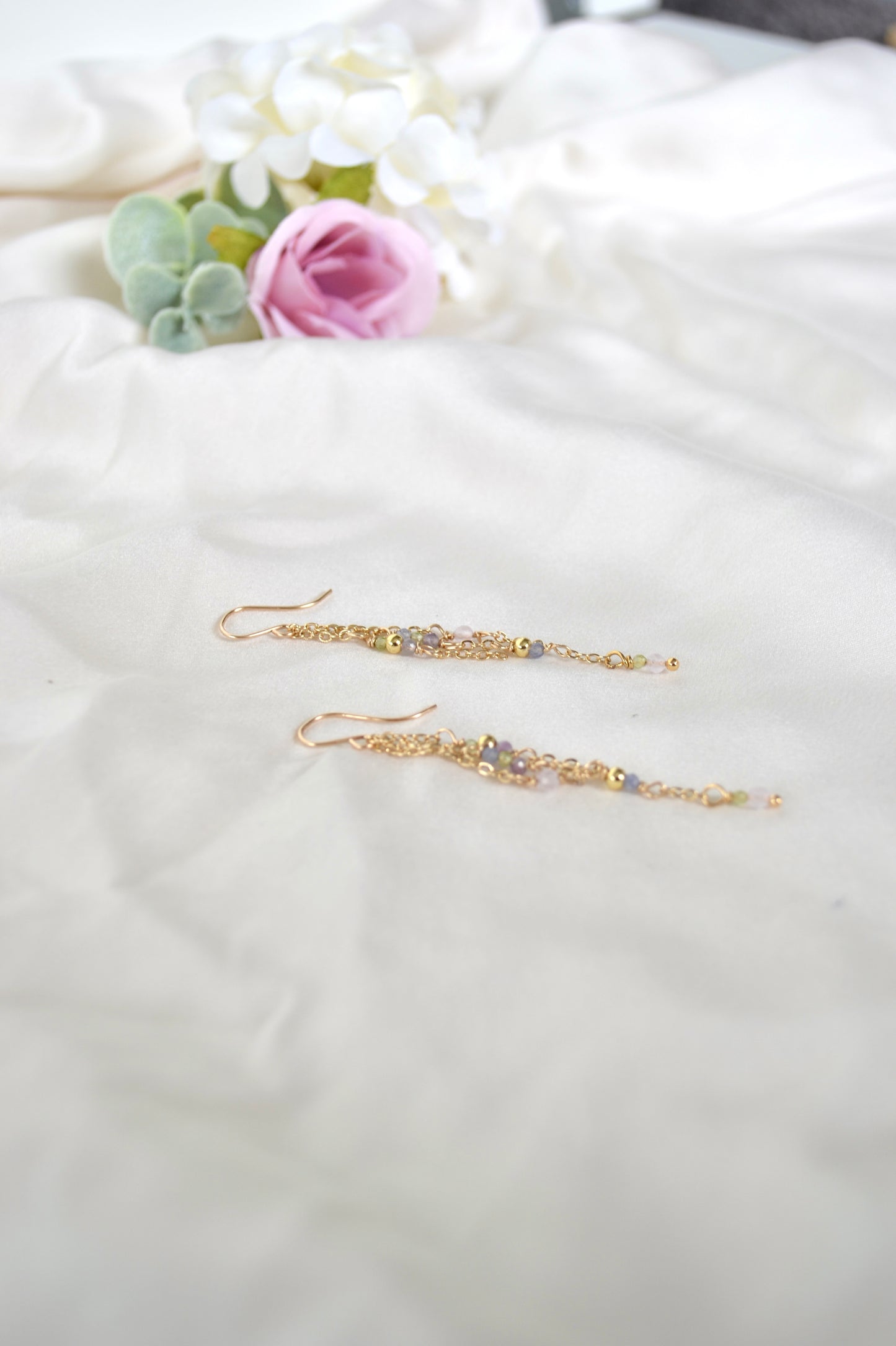 Dangly Gemstone Earrings