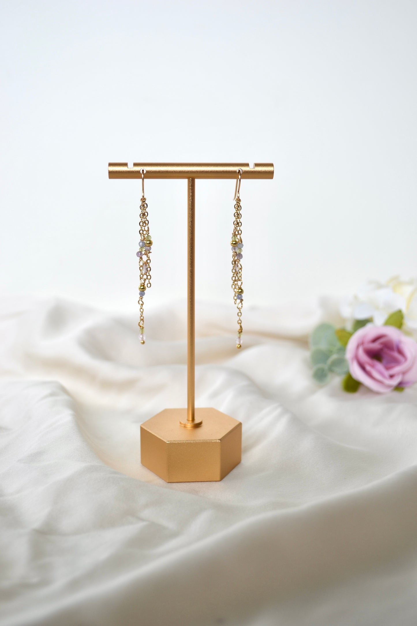 Dangly Gemstone Earrings