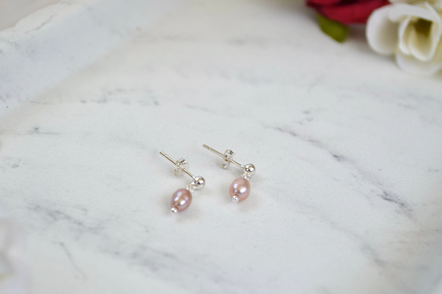 Delicate Pearl Studs