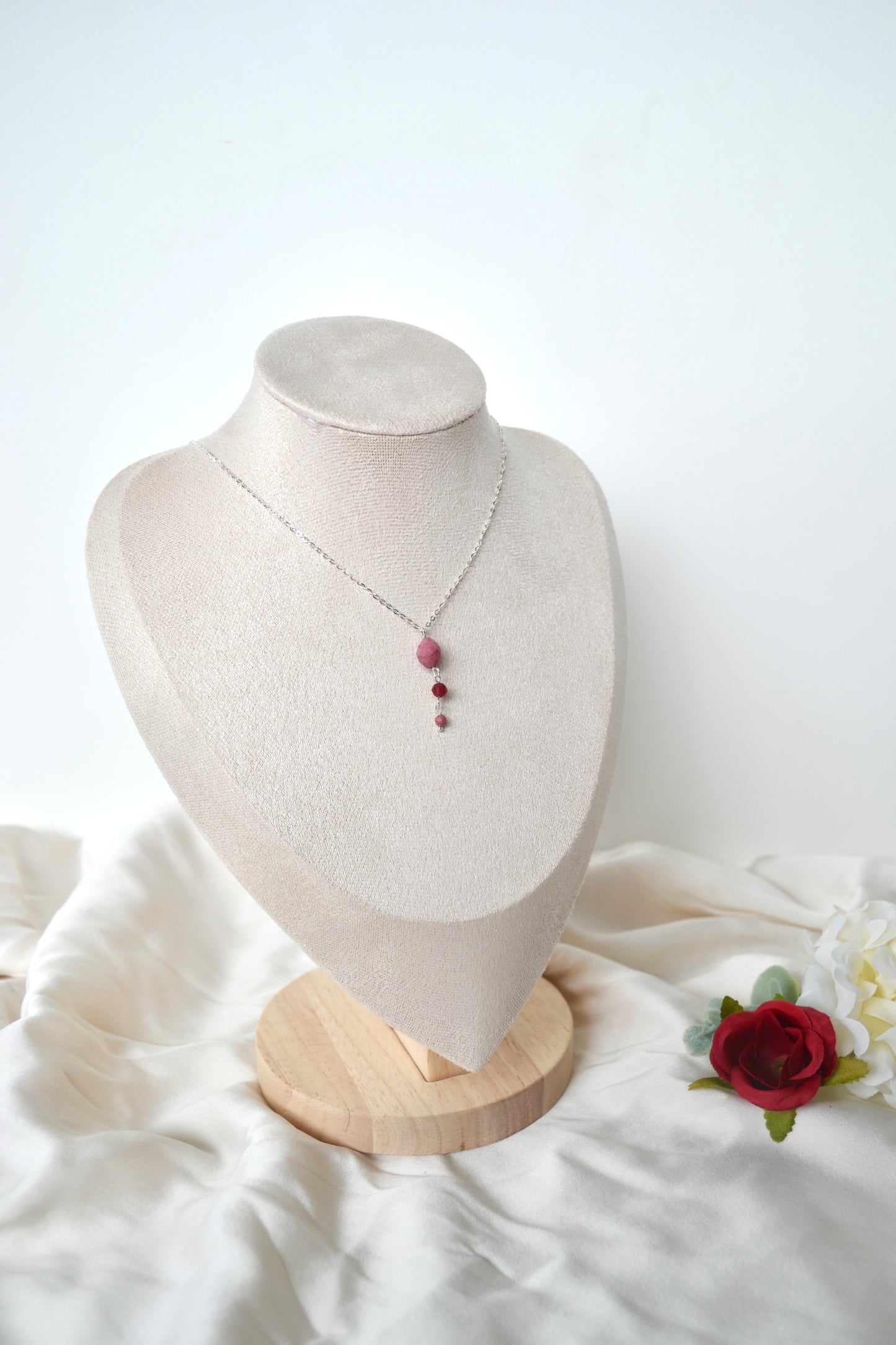 Rhodochrosite & Red Chalcedony Necklace