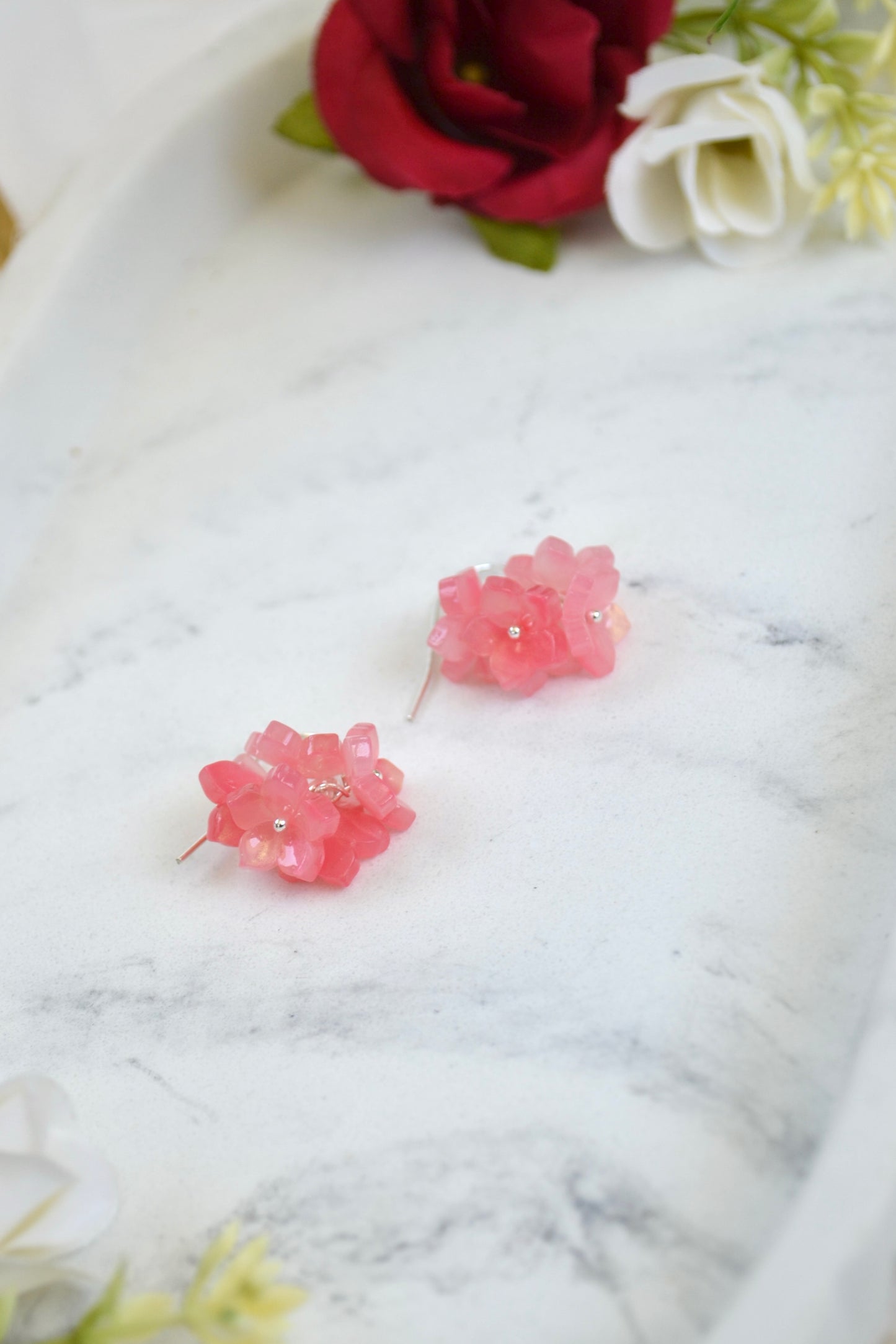 Rosy Hydrangea Earrings