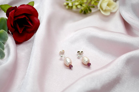 Ruby Pearl Earrings