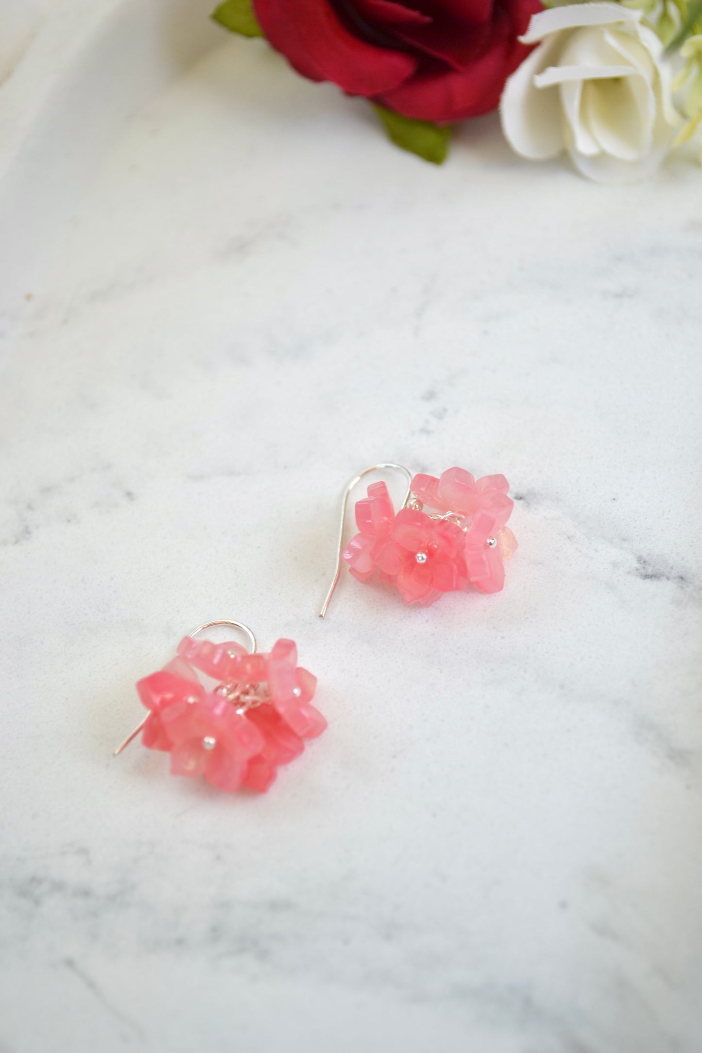 Rosy Hydrangea Earrings