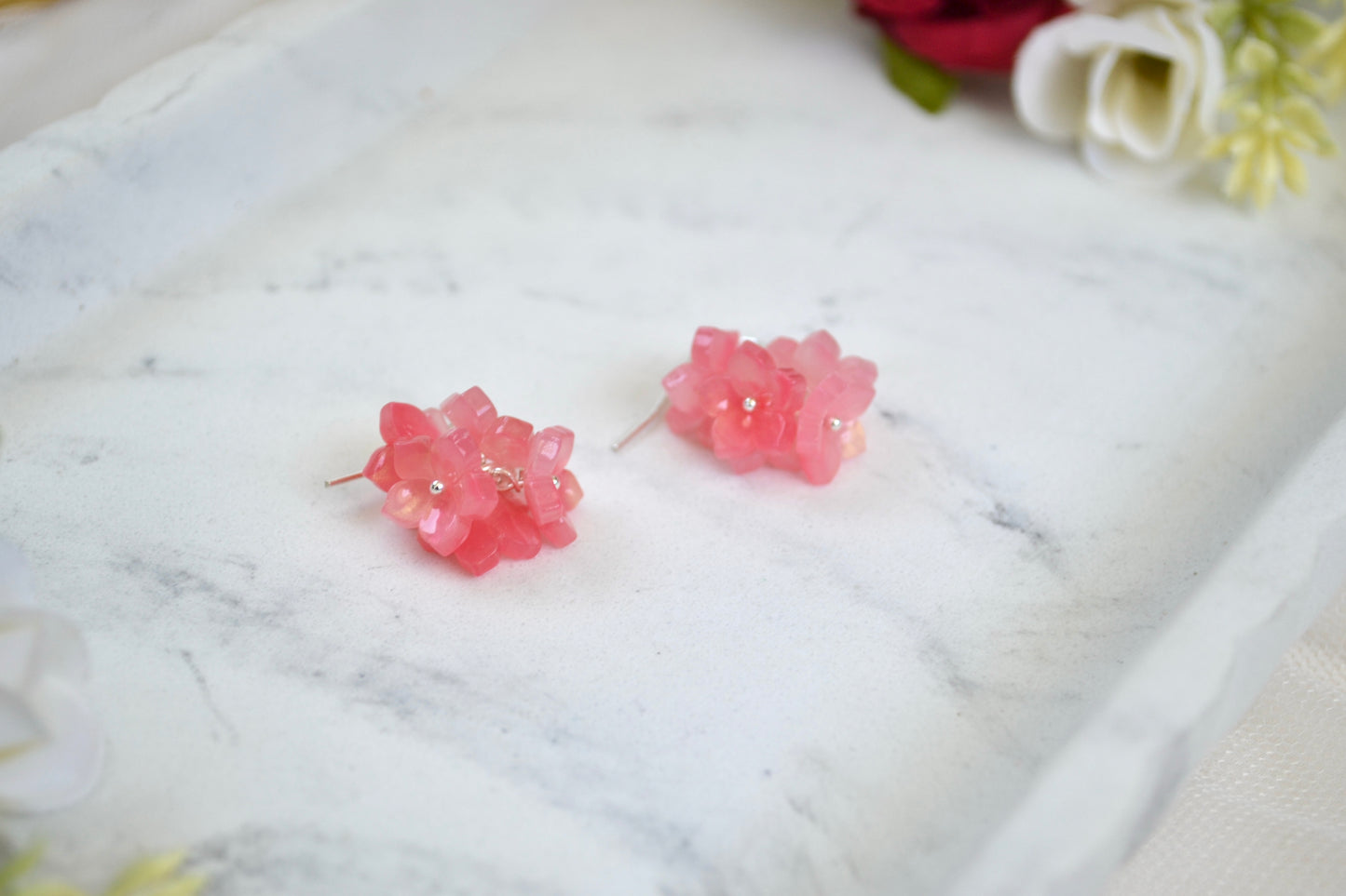 Rosy Hydrangea Earrings