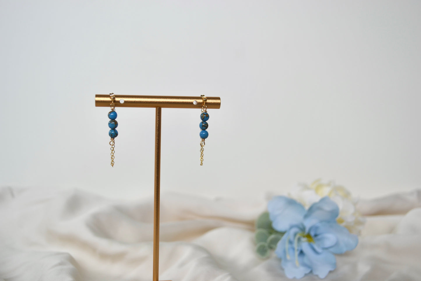 Blue Turquoise Stud Earrings