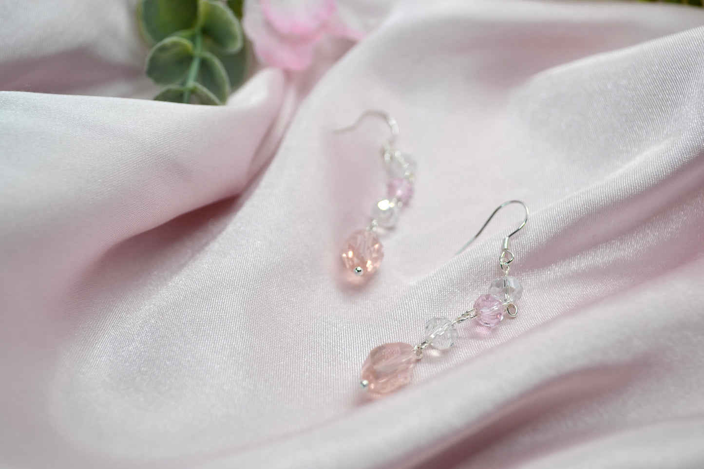 Pink Sparkle Drop Earrings