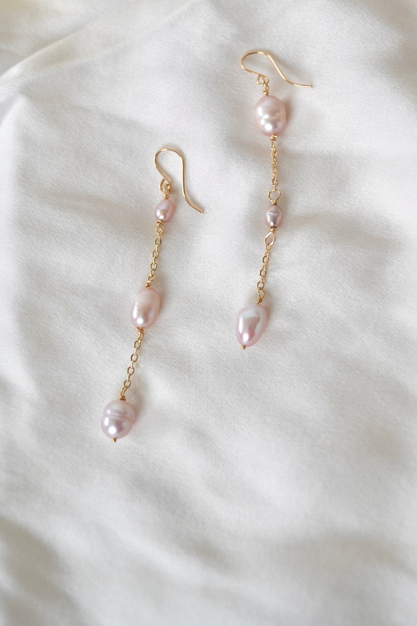 Perfectly Unbalanced Purple Pearl Earrings