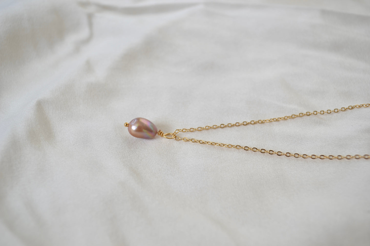 Purple Pearl Drop Necklace