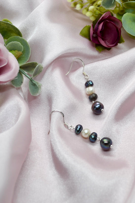 Black and White Pearl Earrings