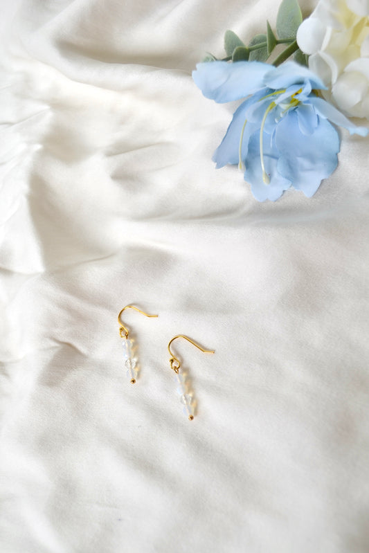 Gold Opal Drop Earrings