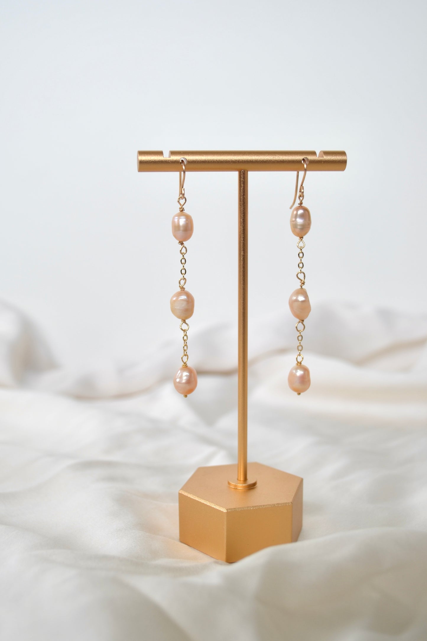 Golden Champagne Pearl Earrings