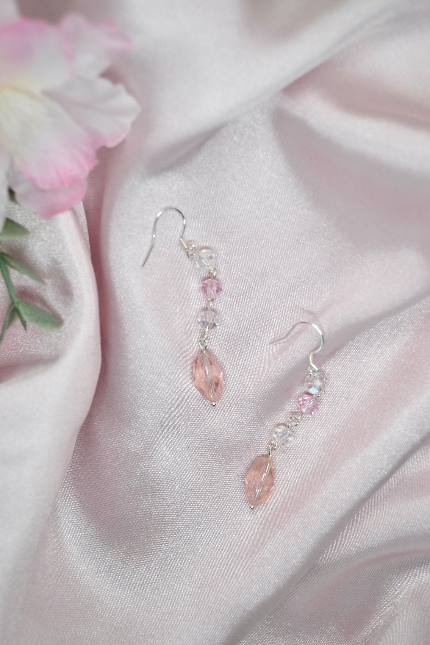 Pink Sparkle Drop Earrings