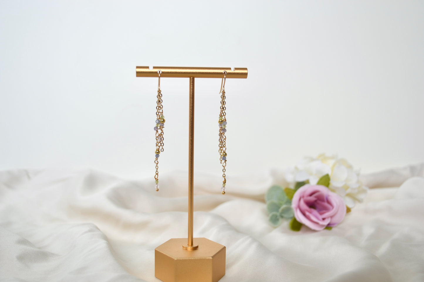 Dangly Gemstone Earrings