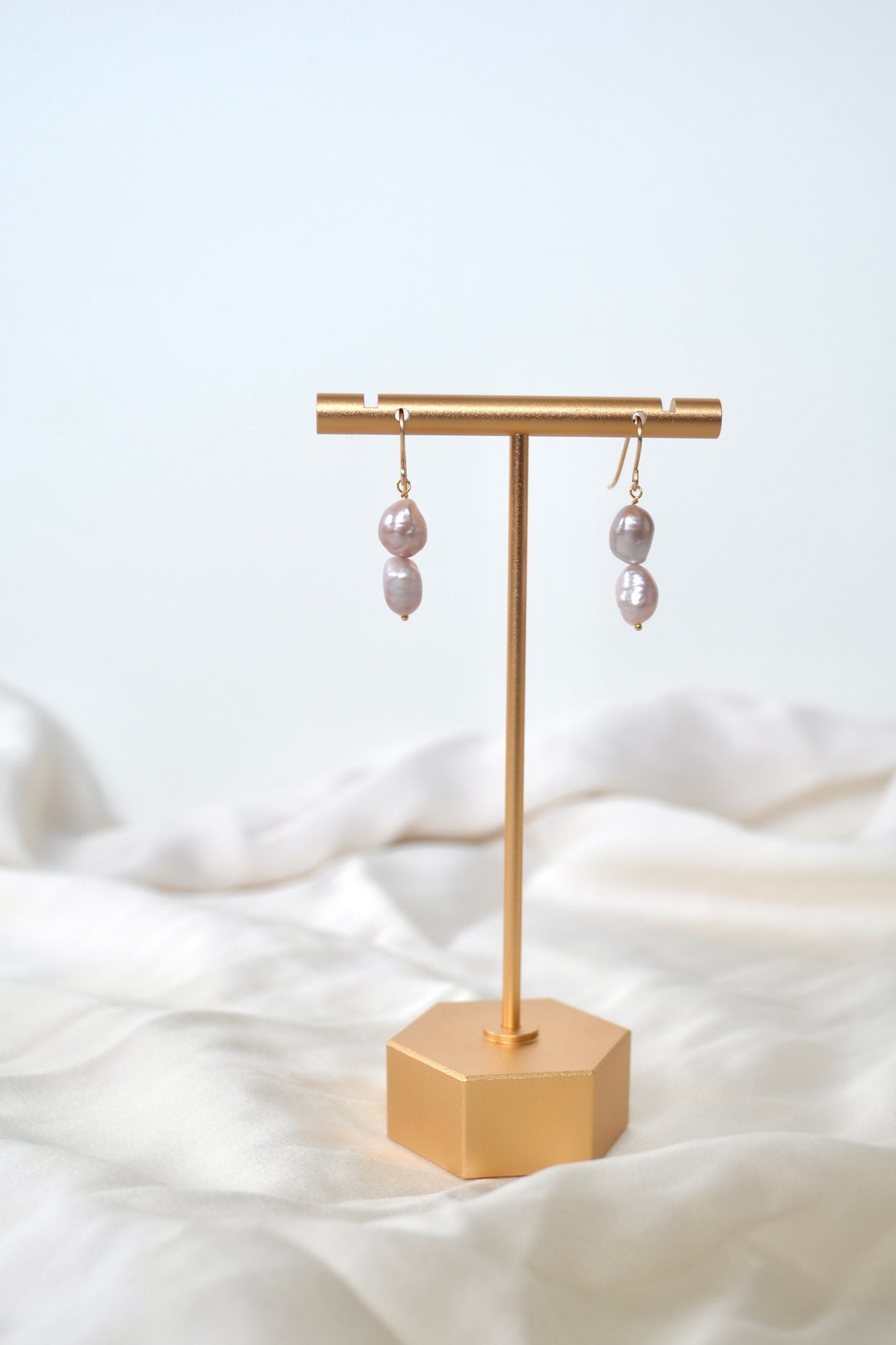 Purple Pearl Drop Earrings