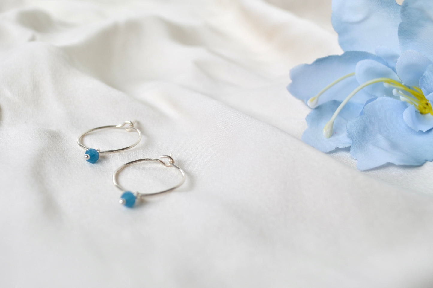 Apatite Hoop Earrings
