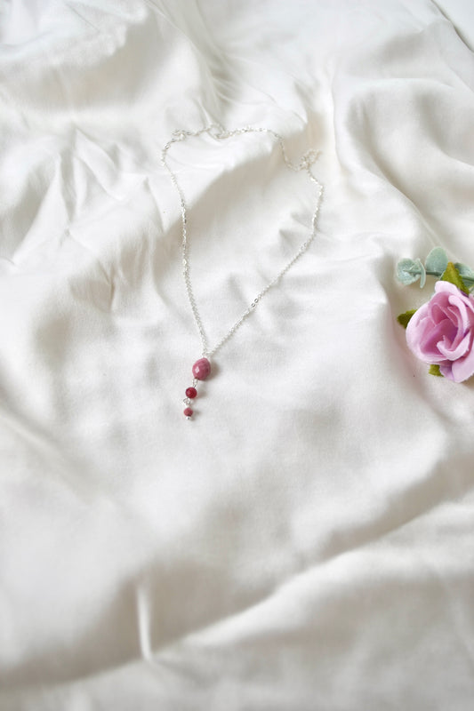 Rhodochrosite & Red Chalcedony Necklace