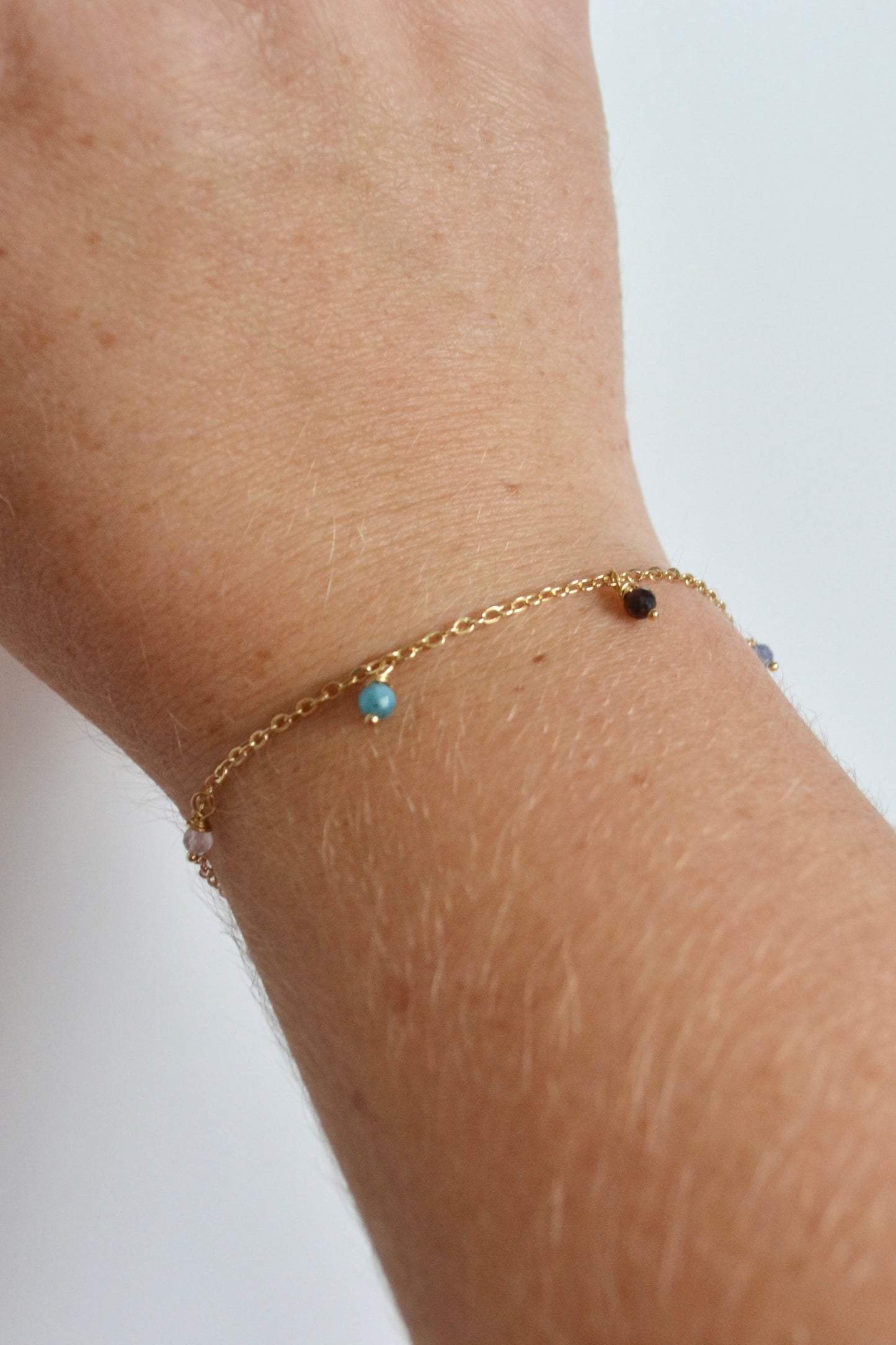 Gemstone Bracelet - Rose Quartz, Tanzanite, Rhodochrosite, Apatite & Garnet