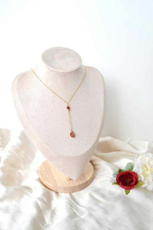 Red Chalcedony and Red Quartz Necklace