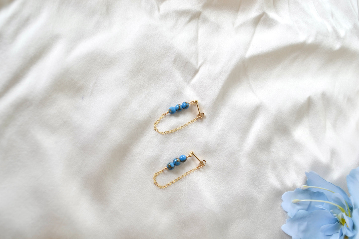 Blue Turquoise Stud Earrings