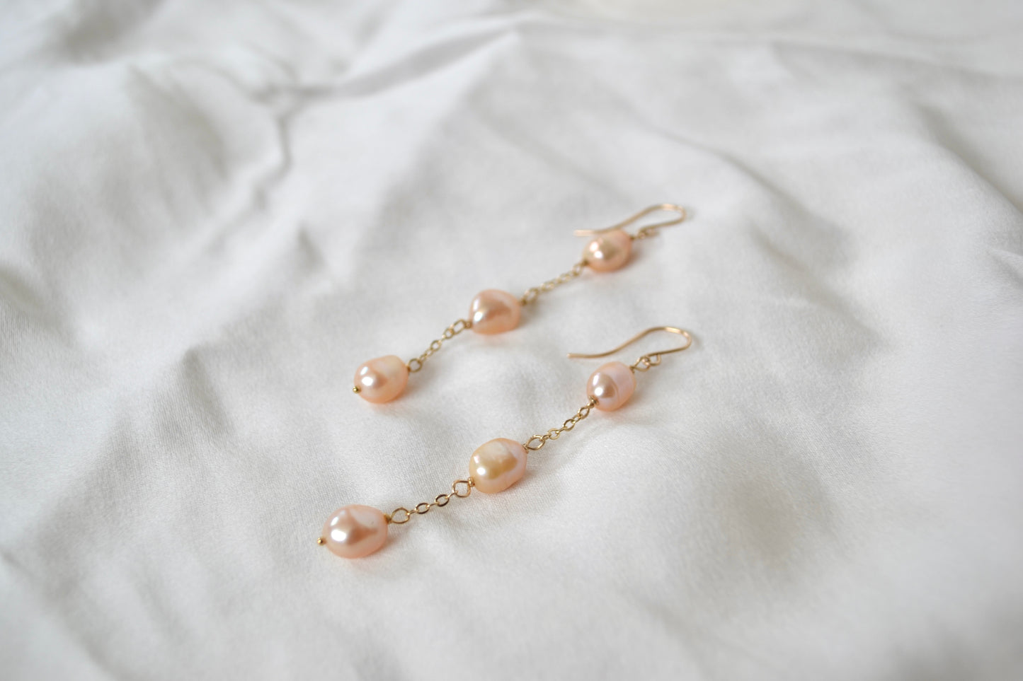 Golden Champagne Pearl Earrings