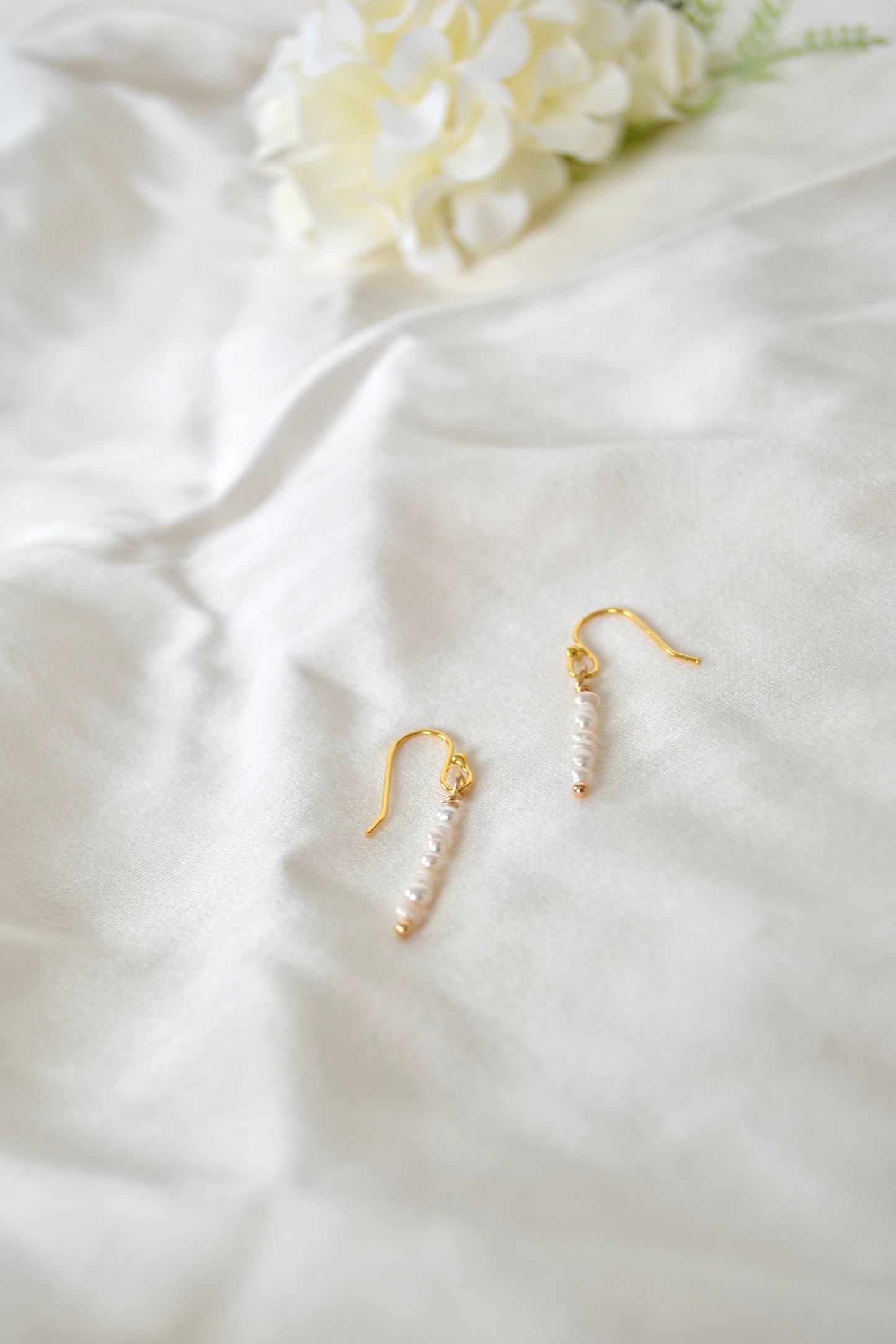 Delicate Organic Pearl Earrings